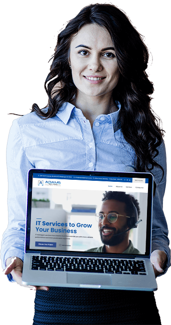 6ninety web design woman with background